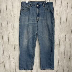 Levi's 550 Straight Leg Medium  Wash Cotton Denim Jeans Flawed 38x31